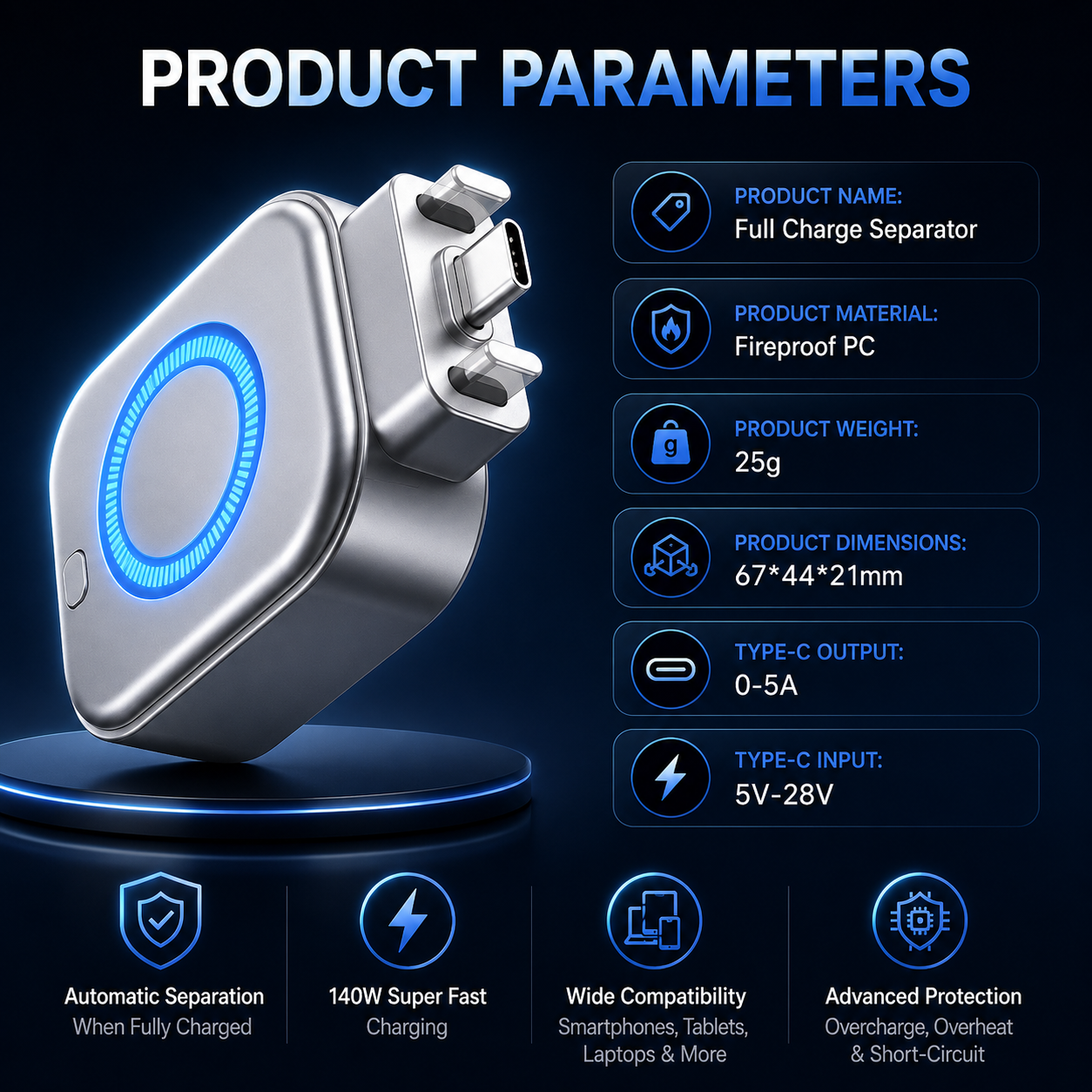 USB-C Auto Eject Charging Adapter