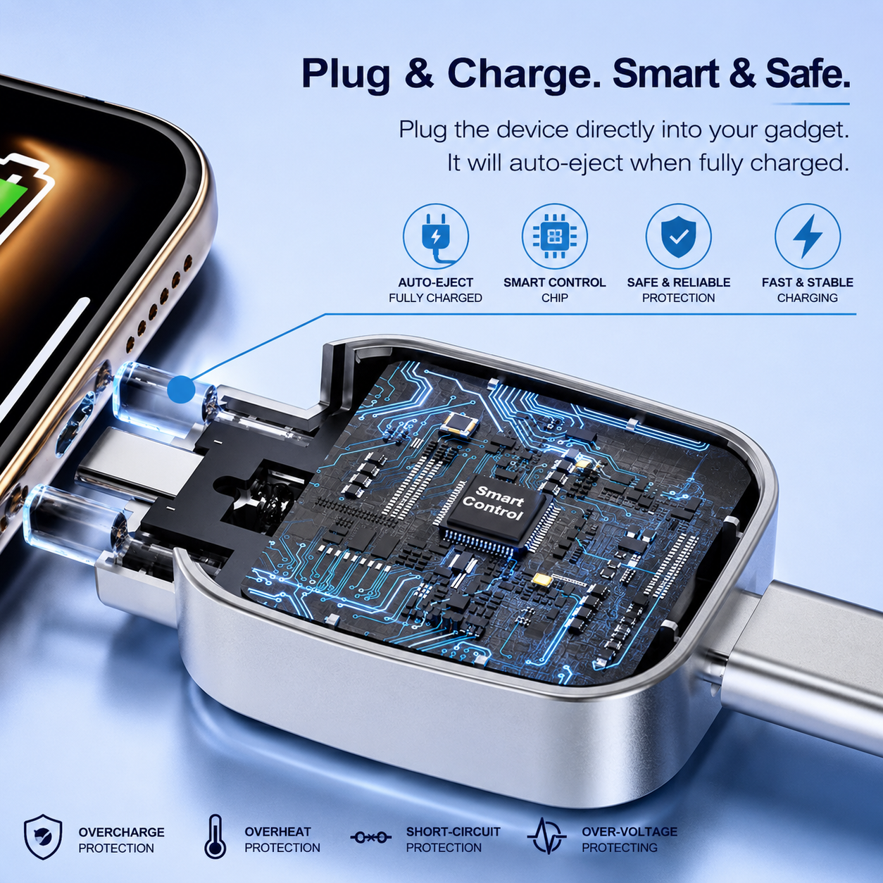 USB-C Auto Eject Charging Adapter